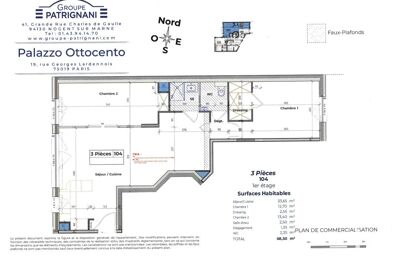 vente appartement 998 000 € à proximité de Pantin (93500)
