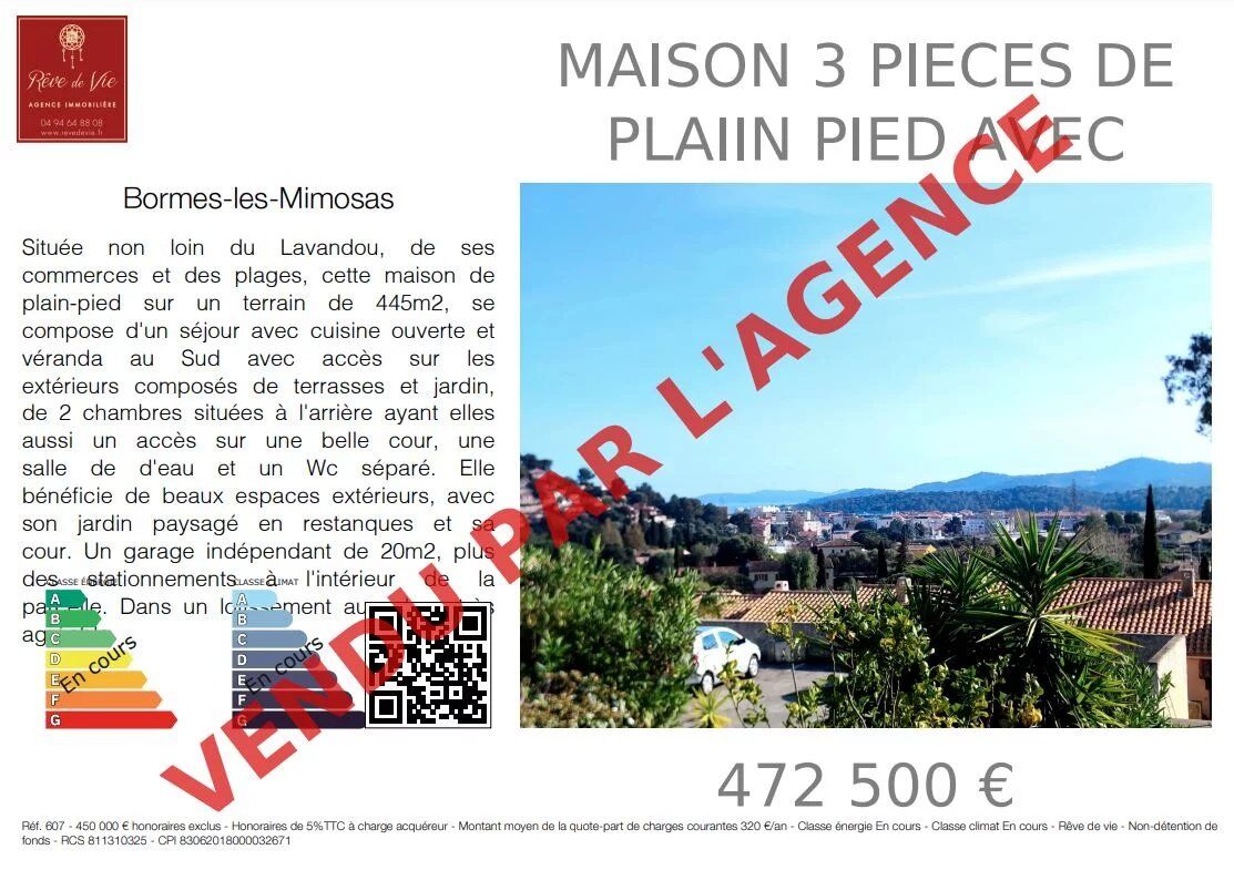 Villa / Maison 3 pièces  à vendre Bormes-les-Mimosas 83230