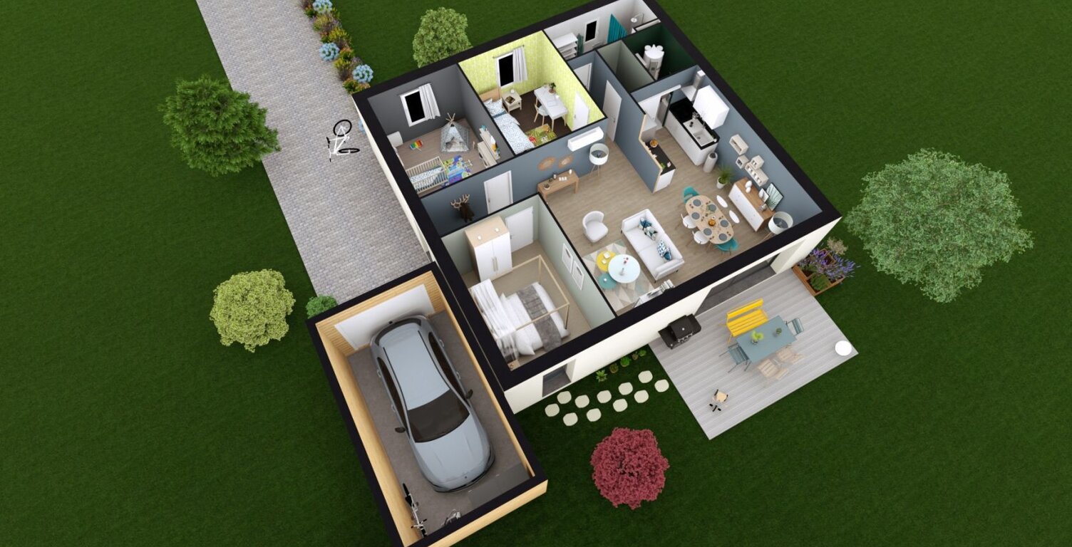 Projet de construction d'une maison 80.07 m² avec terrai... — photo 1