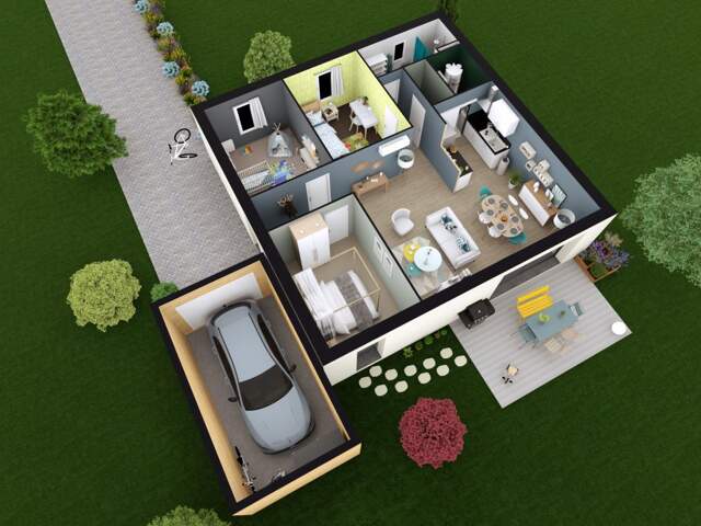 Projet de construction d'une maison 80.07 m² avec terrai... — photo du bien