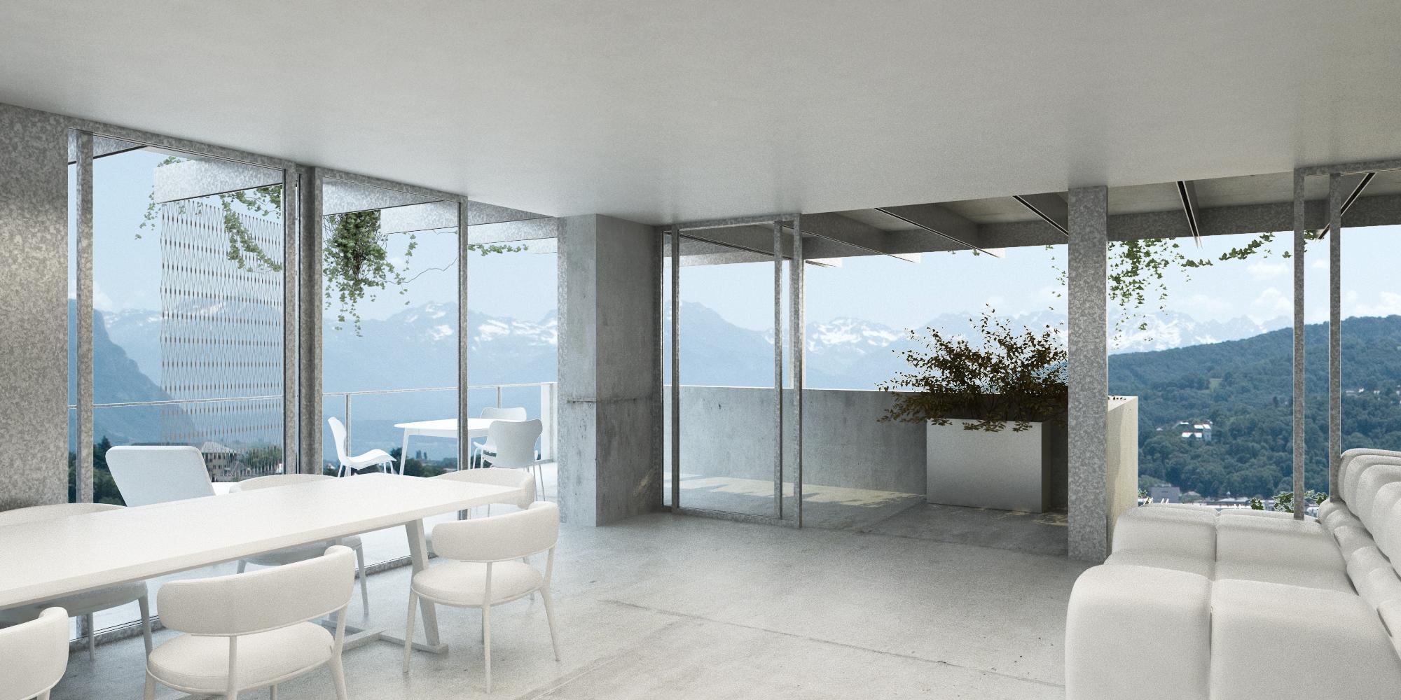 T5 de 101 m2, terrasse 41 m2, vue exceptionnelle, 2 garages.