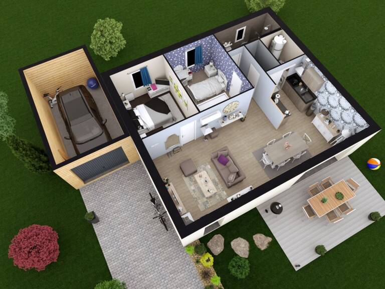 Projet de construction d'une maison 69.93 m² avec terrai... — photo 1