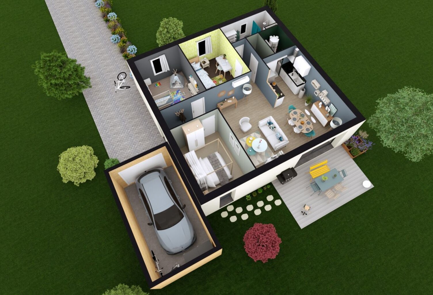 Projet de construction d'une maison 80.07 m² avec terrai... — photo 1