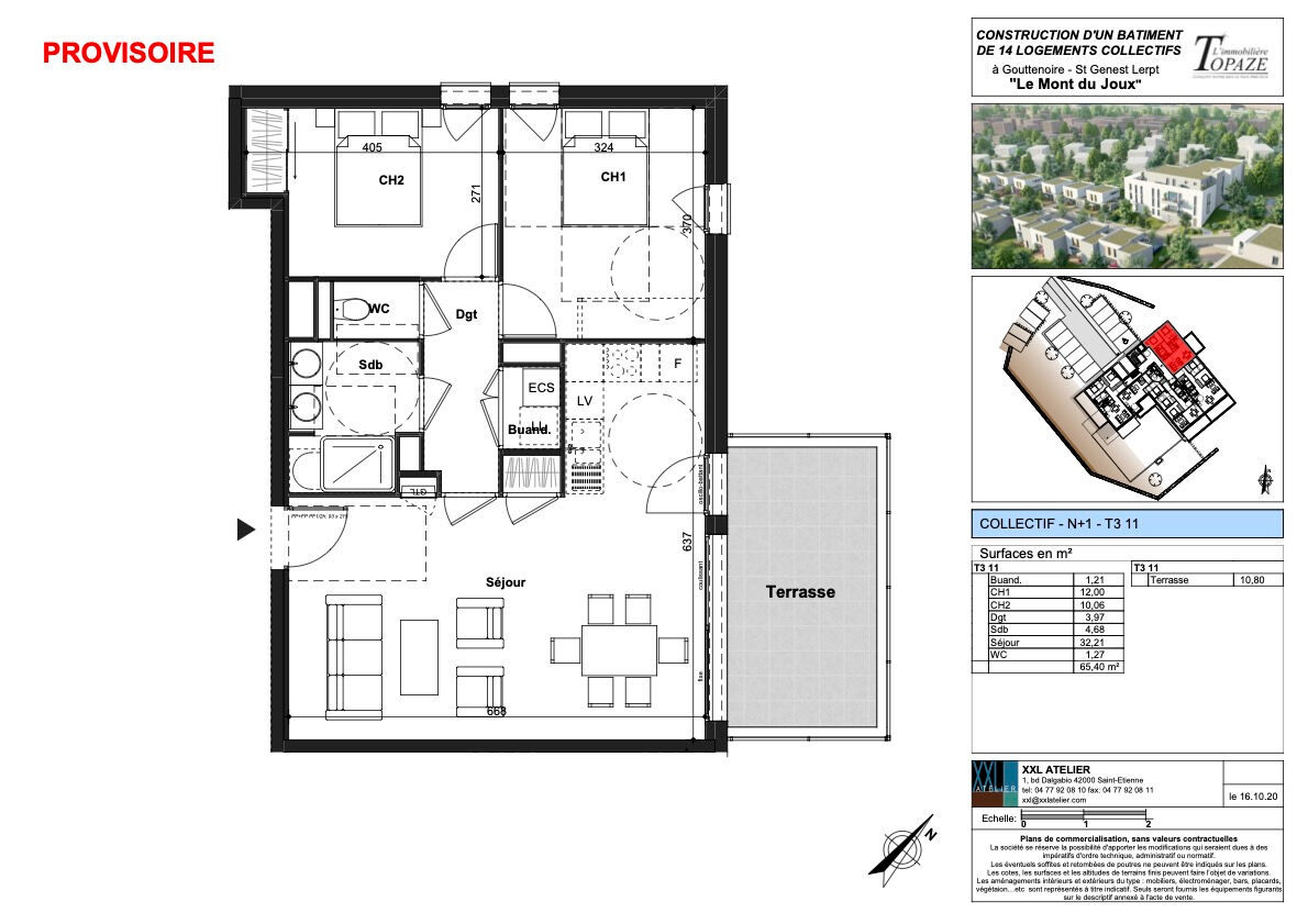 Photo Appartement T3 avec terrasse de 11 m2 image 3/3