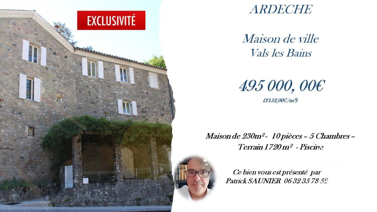 maison 10 pièces 230 m2 à vendre à Vals-les-Bains (07600)