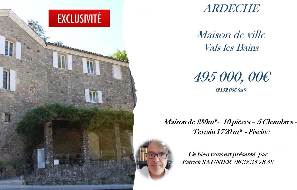 maison 10 pièces 230 m2 à vendre à Vals-les-Bains (07600)