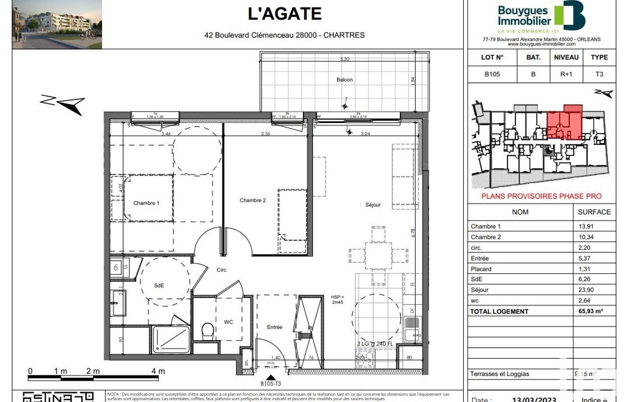 appartement 3 pièces 65 m2 à vendre à Chartres (28000)