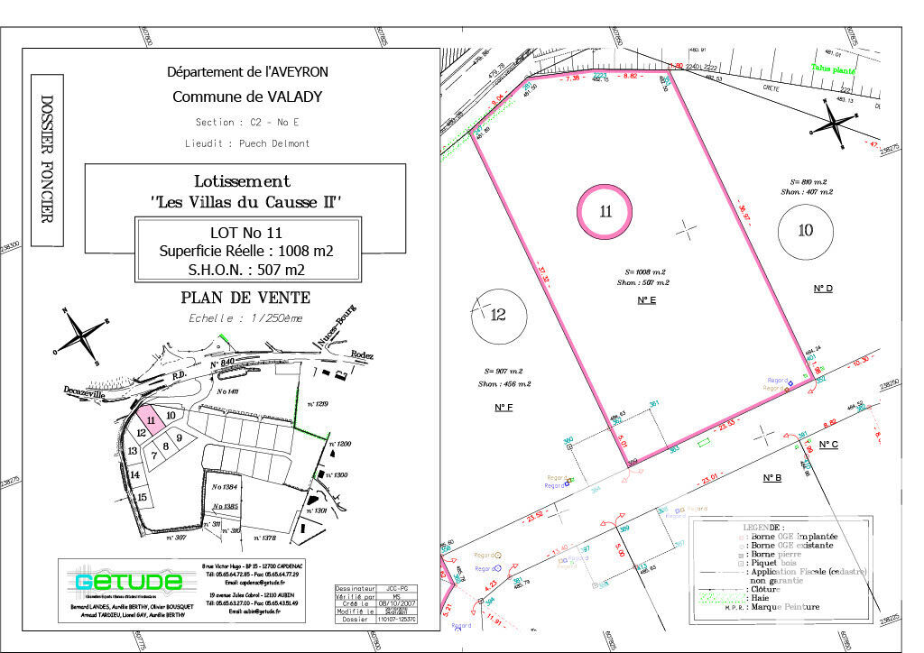 Terrain  à vendre Valady 12330