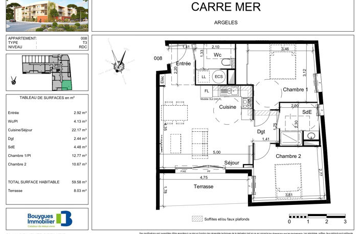 Proche mer F3 neuf 60 m2 avec terrasse et parkings — photo 2