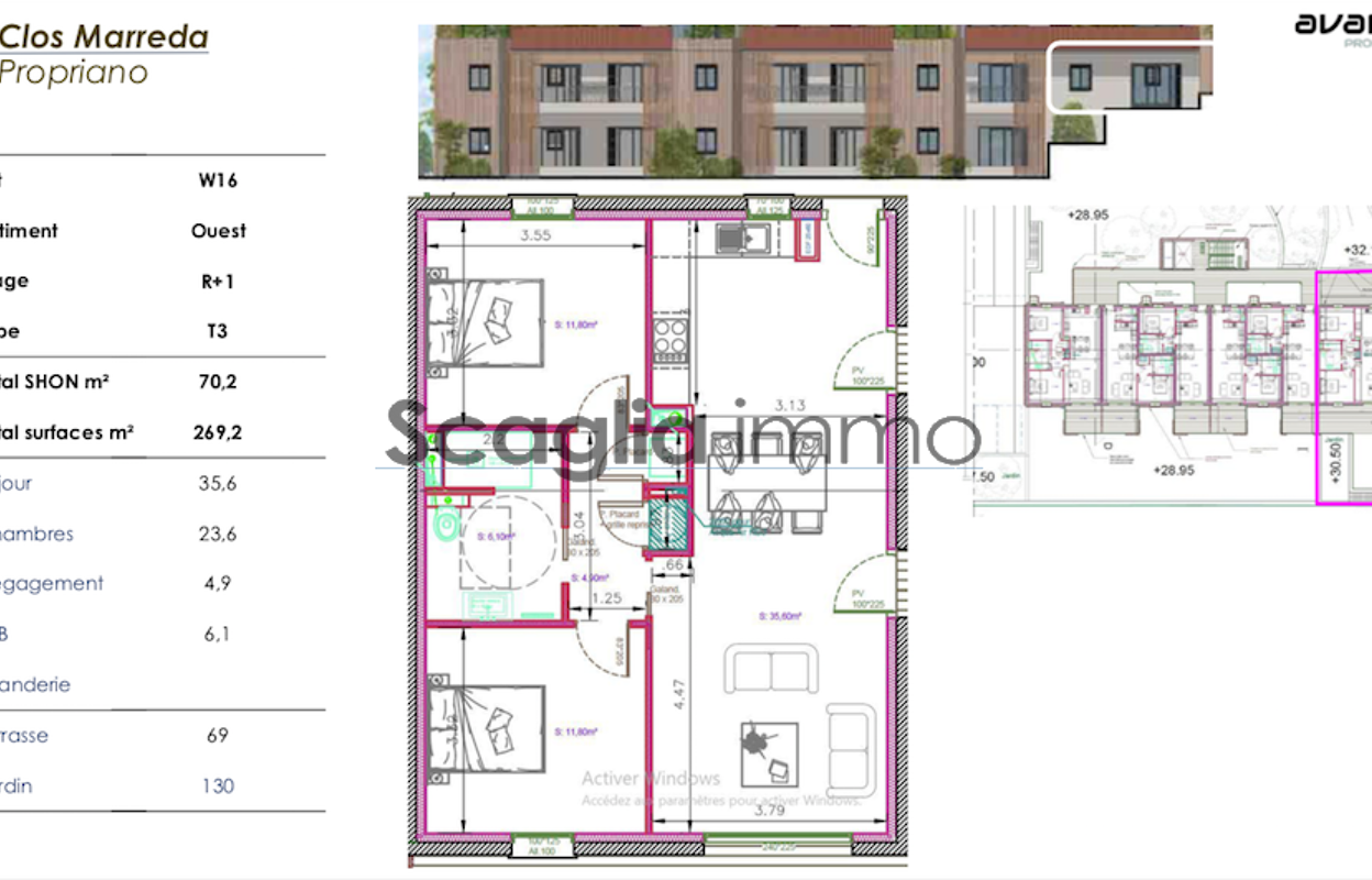 appartement 3 pièces 70 m2 à vendre à Propriano (20110)