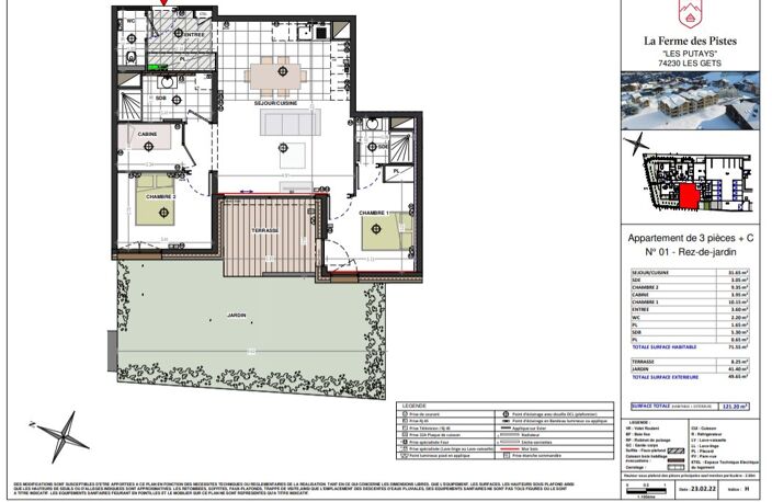 Appartement T3 neuf de 71.55 m² au Gets — photo 2