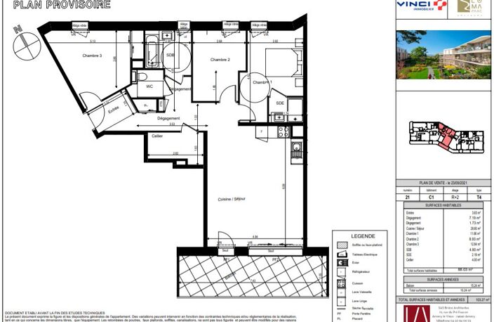 Appartement T4 de 88.03 m² à Archamps — photo 3