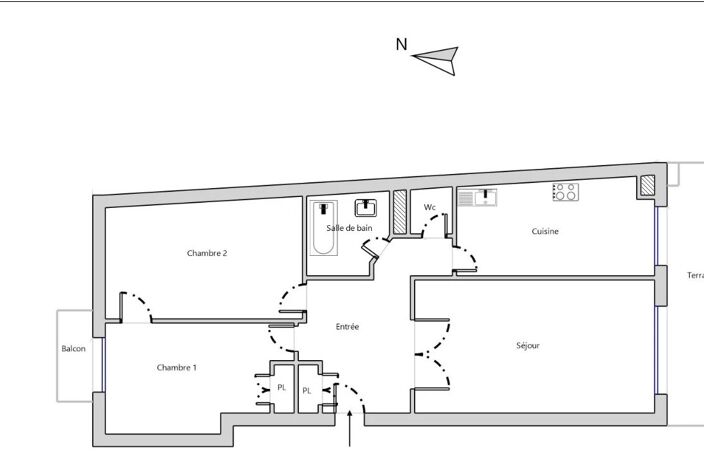 3 Pièces 72m2 terrasse Nice Chambrun — photo 4