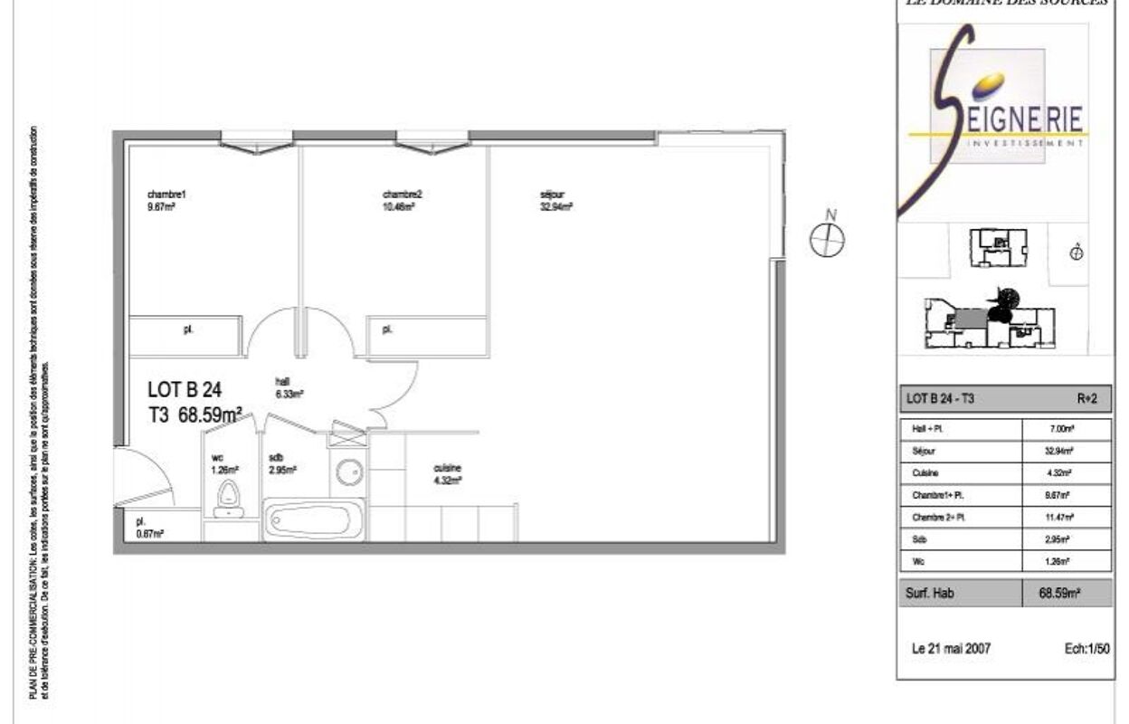 appartement 3 pièces 68 m2 à vendre à Saint-Genis-Laval (69230)