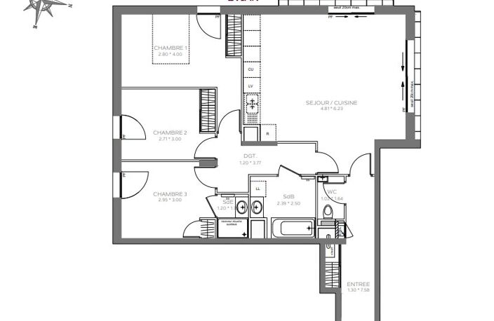 Appartement neuf T4 de 92,46m2, surface utile de 270,20m2 — photo 4