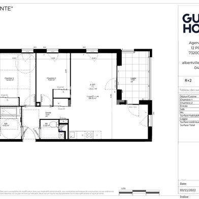 Appartement 3 pièces 279000 €