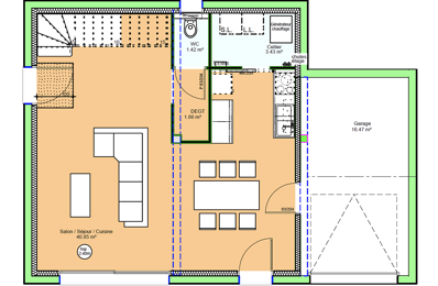 Projet de construction d'une maison 92.62 m² avec terrai... — photo du bien