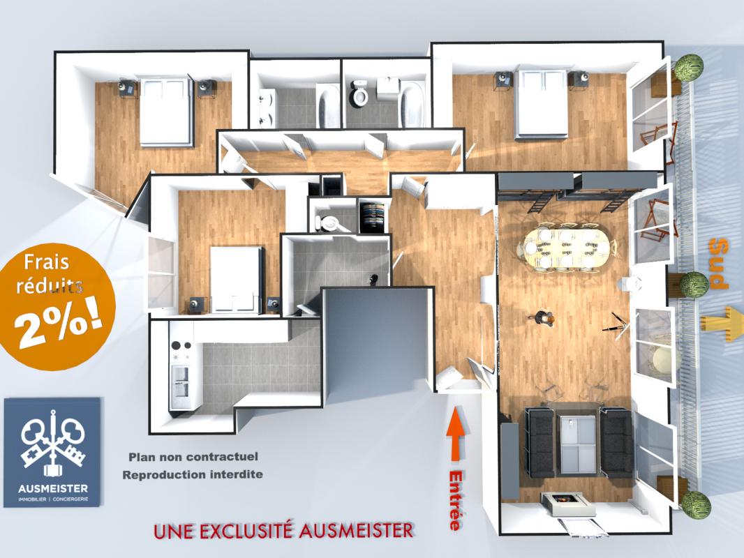 Appartement a vendre  - 4 pièce(s) - 130 m2 - Surfyn