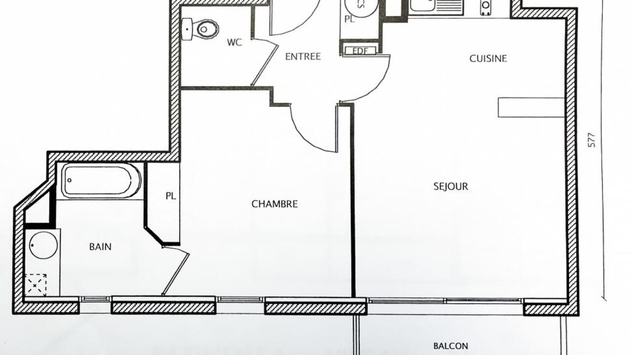 appartement 2 pièces 43 m2 à vendre à Bordeaux (33000)