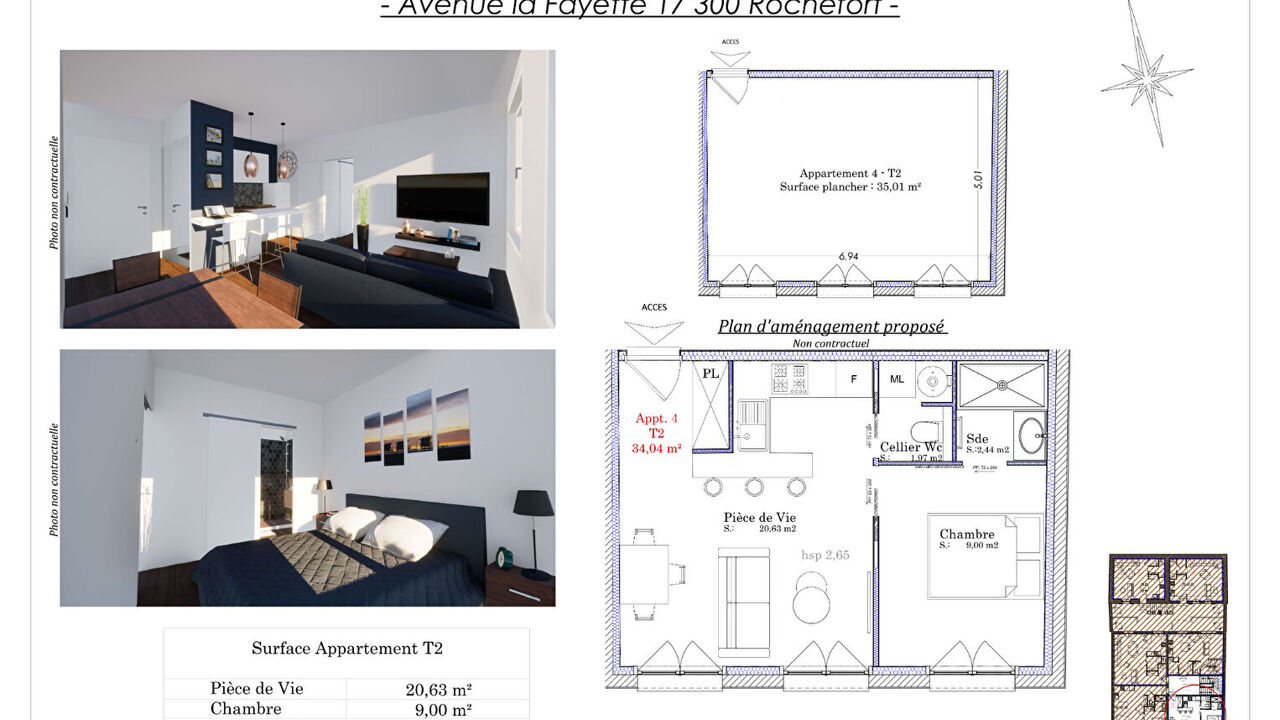 appartement 2 pièces 34 m2 à vendre à Rochefort (17300)