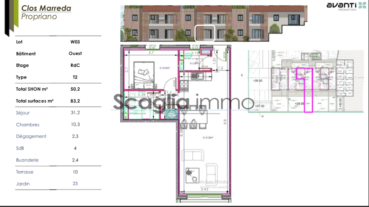 appartement 2 pièces 50 m2 à vendre à Propriano (20110)