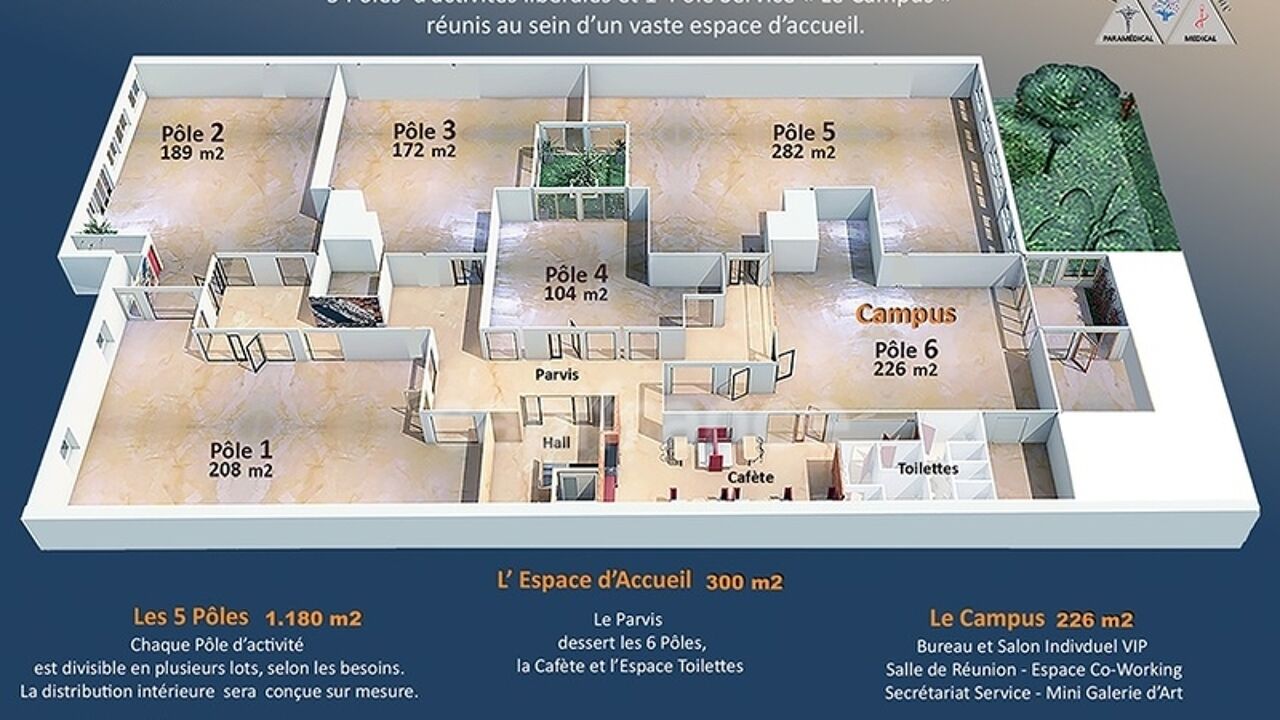 bureau 8 pièces 225 m2 à vendre à Sète (34200)