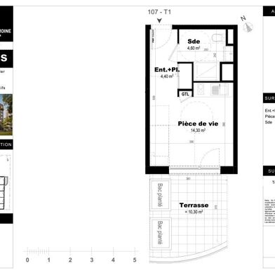 Appartement 1 pièce 23 m²