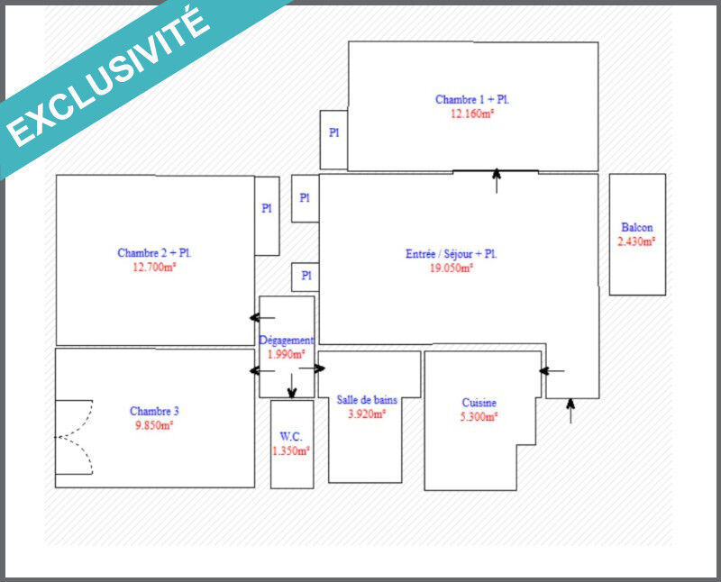 Appartement a louer gennevilliers - 4 pièce(s) - 66 m2 - Surfyn