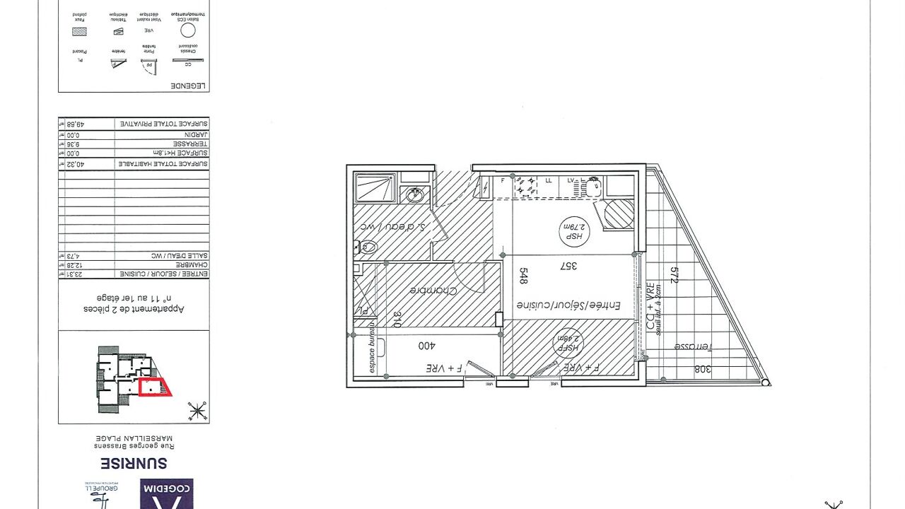 appartement 2 pièces 40 m2 à vendre à Marseillan (34340)