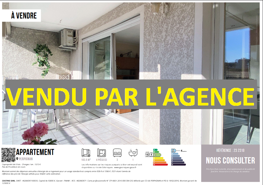 Appartement 4 pièces  à vendre Perpignan 66000