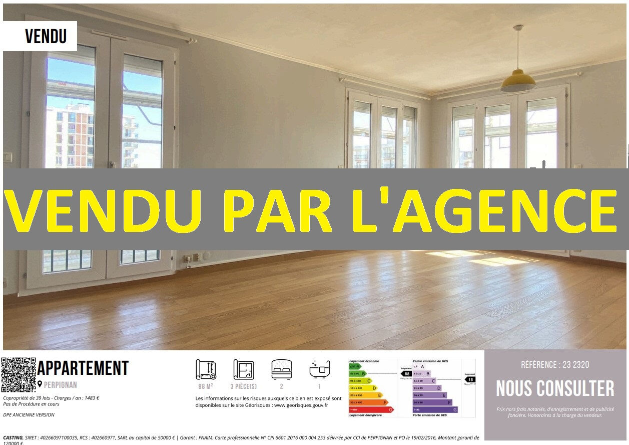Appartement  T3 à vendre Perpignan 66000