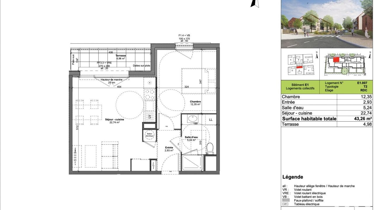 appartement 2 pièces 43 m2 à vendre à Marly-la-Ville (95670)
