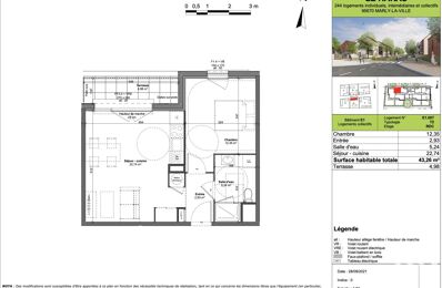 appartement 2 pièces 43 m2 à vendre à Marly-la-Ville (95670)