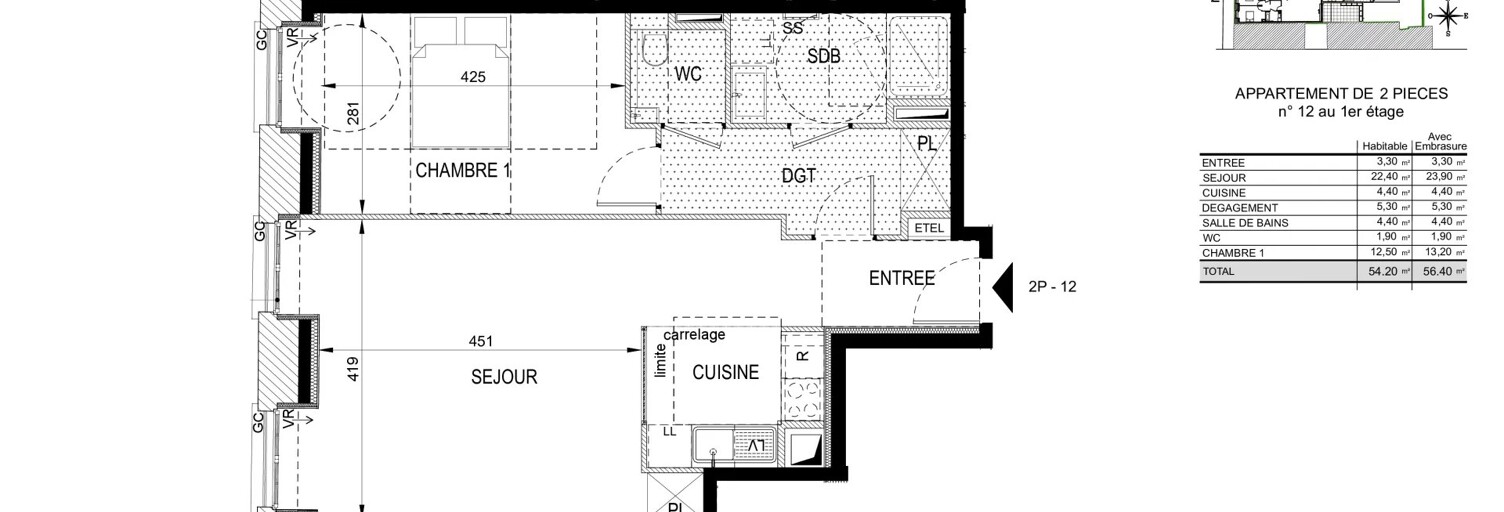 Appartement 2 Pièces 54 m² à vendre à Nice (06000)