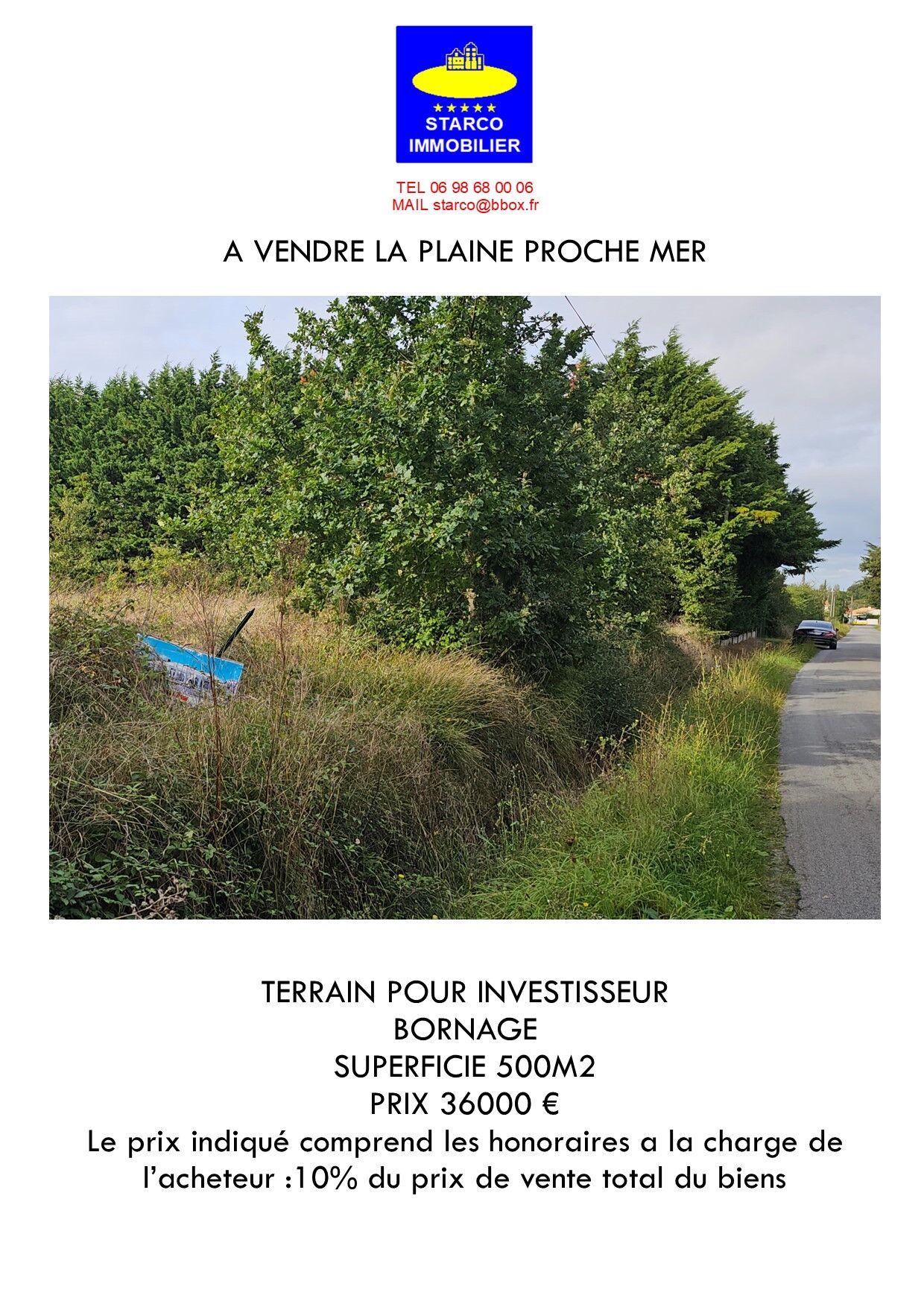 A vendr terrain proche mer