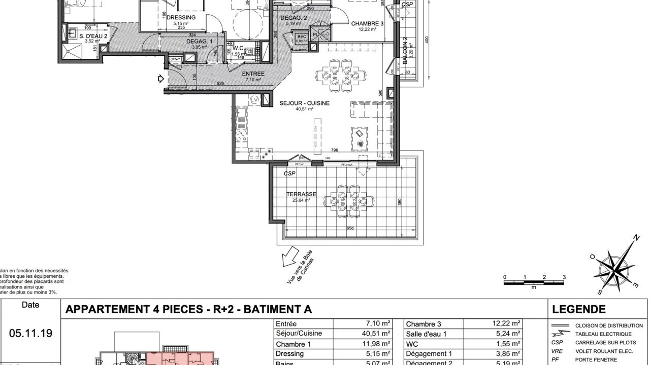 appartement 4 pièces 116 m2 à vendre à Le Cannet (06110)