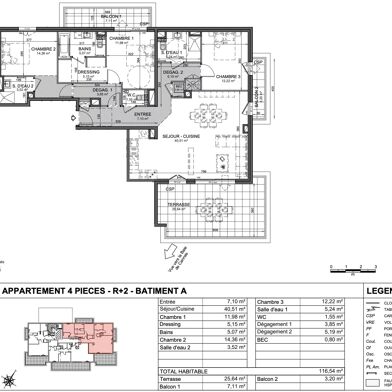 Appartement 4 pièces 116 m²