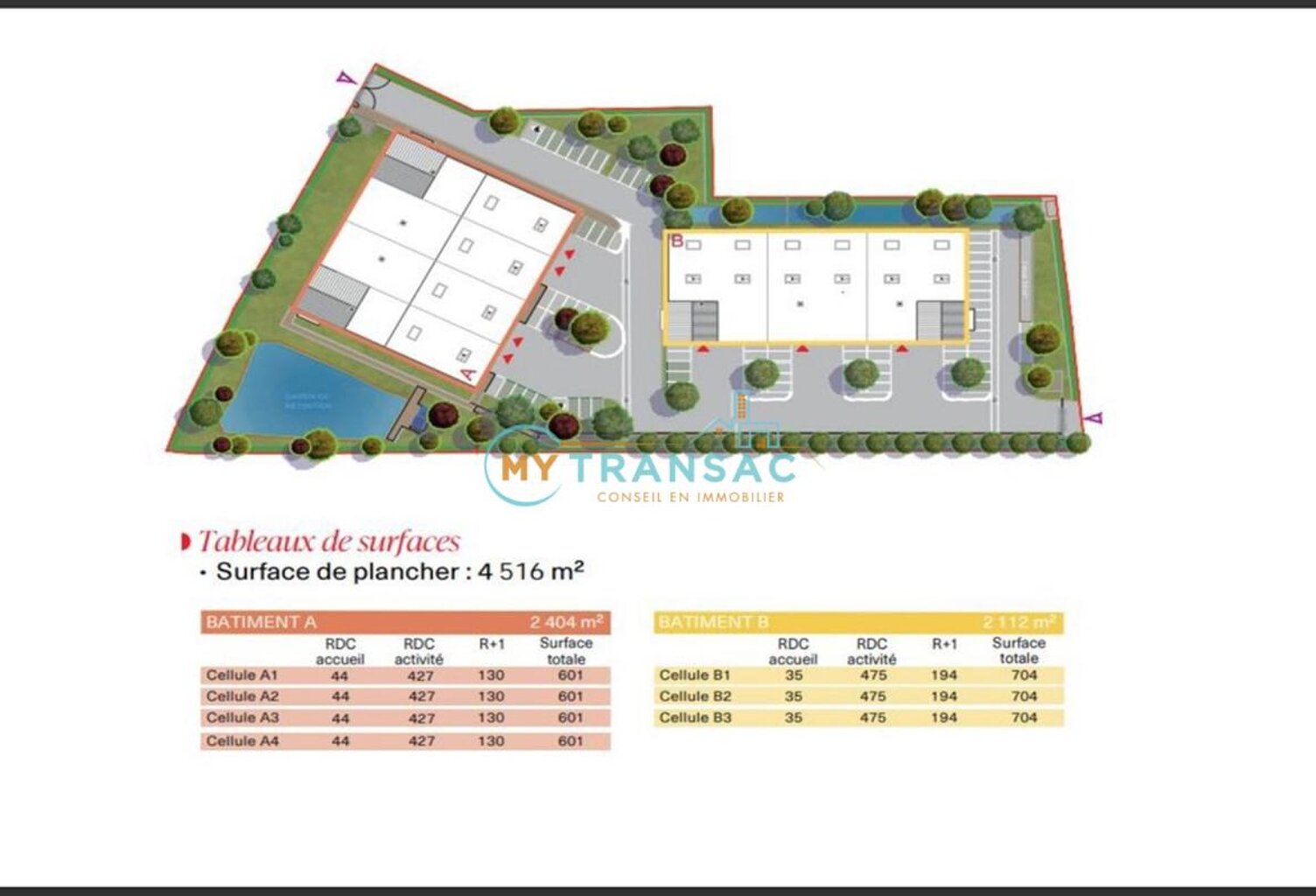 A Vendre cellules neuves d'activités et de bureaux à partir de 352m² situé à Montgeron — photo 1