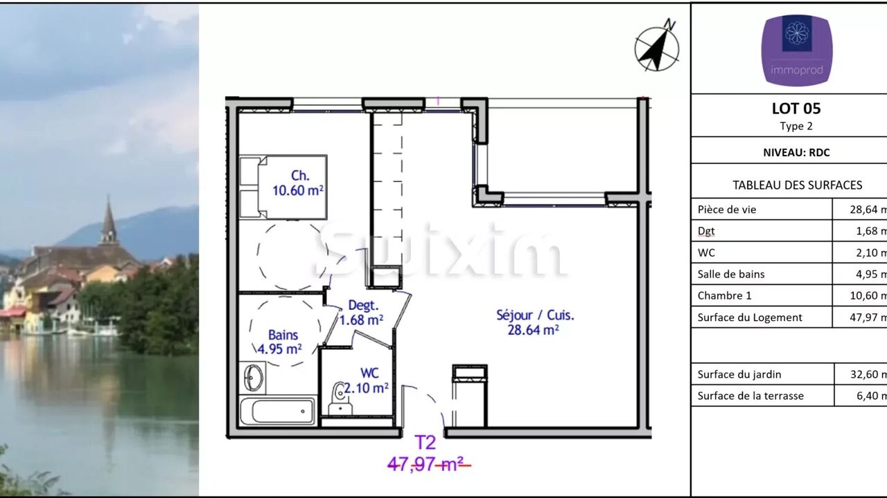 appartement 2 pièces 47 m2 à vendre à Seyssel (01420)