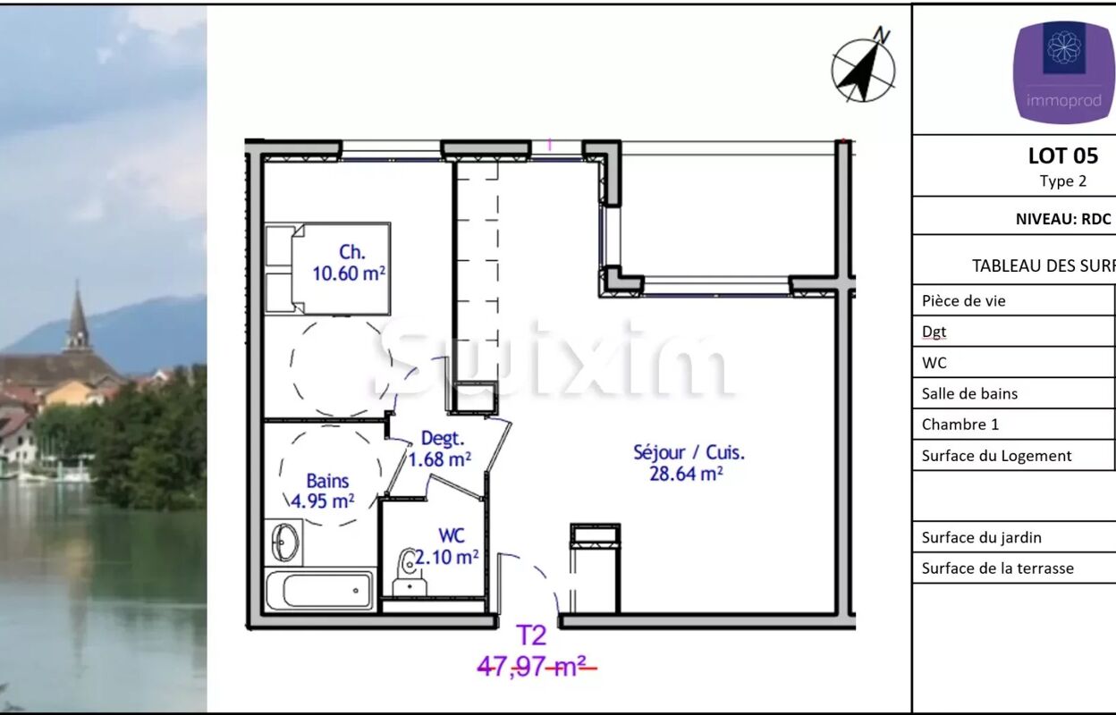 appartement 2 pièces 47 m2 à vendre à Seyssel (01420)