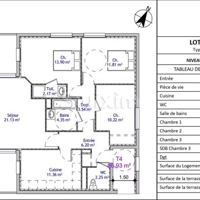 Appartement 4 pièces 86 m²