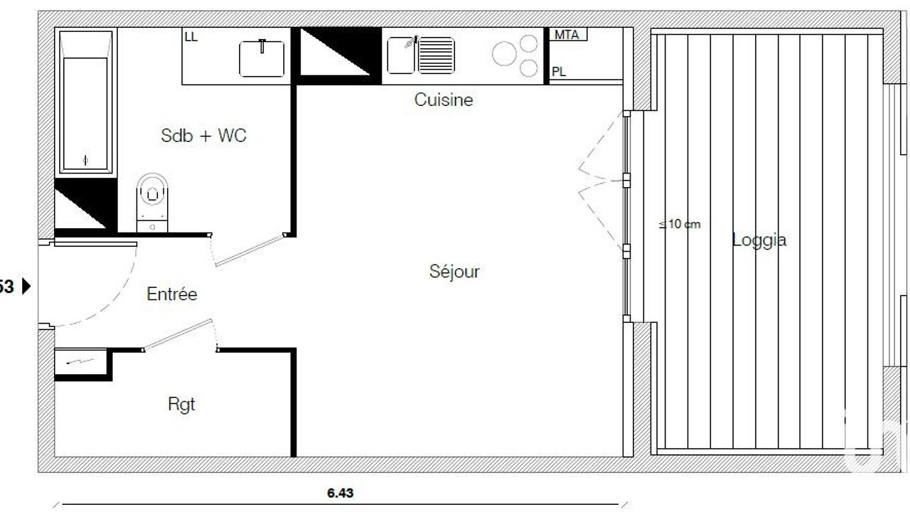 appartement 1 pièces 29 m2 à vendre à Toulouse (31400)