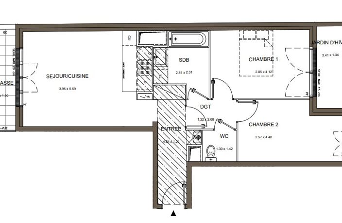 Appartement neuf T3 de 59,04m2, surface totale 69,06m2 — photo 4