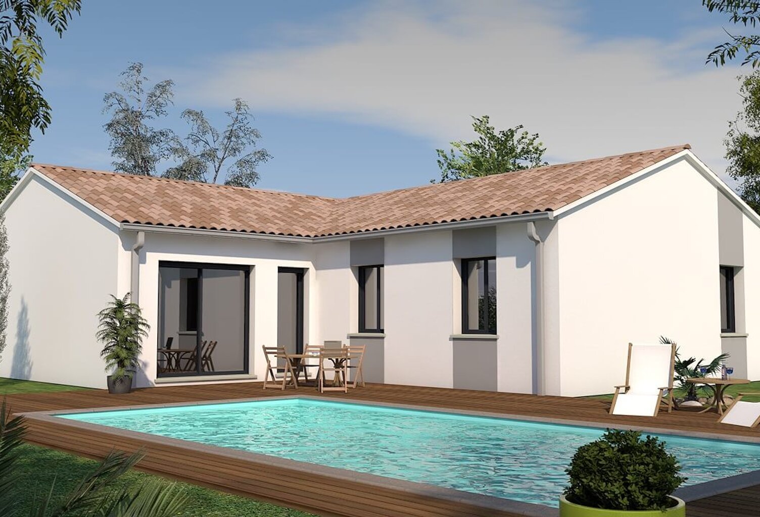 Maison 4 pièces 96.00 m² - Terrain: 801 m² — photo 1