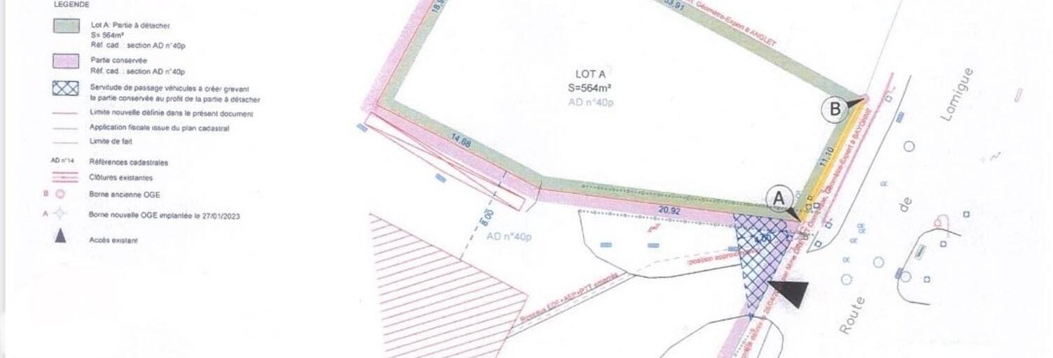 Terrain  564 m² à vendre à Bassussarry (64200)