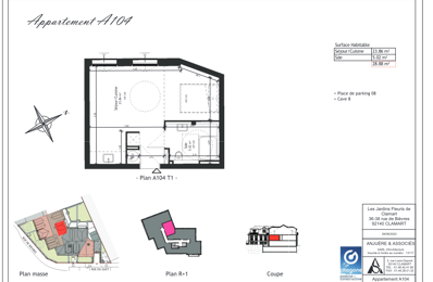 appartement 2 pièces 28 m2 à vendre à Clamart (92140)