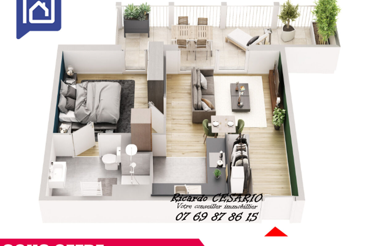 appartement 2 pièces 43 m2 à vendre à Concarneau (29900)