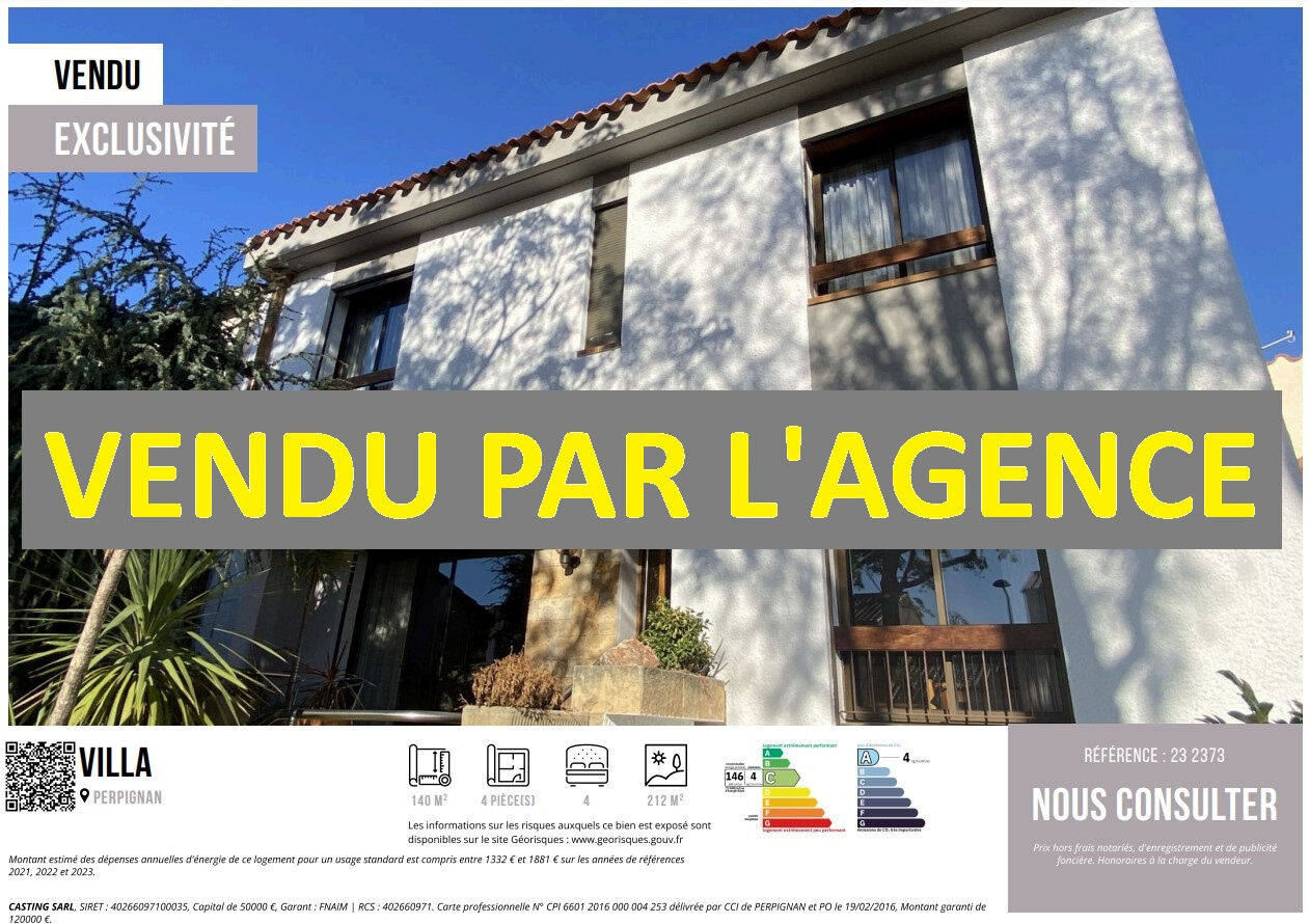 Villa / Maison  T4 à vendre Perpignan 66000