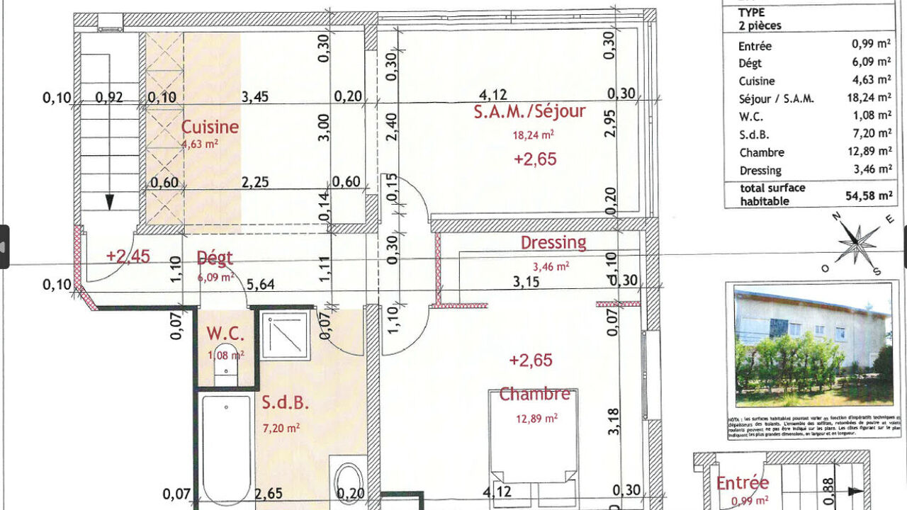 appartement 2 pièces 54 m2 à vendre à Semoy (45400)