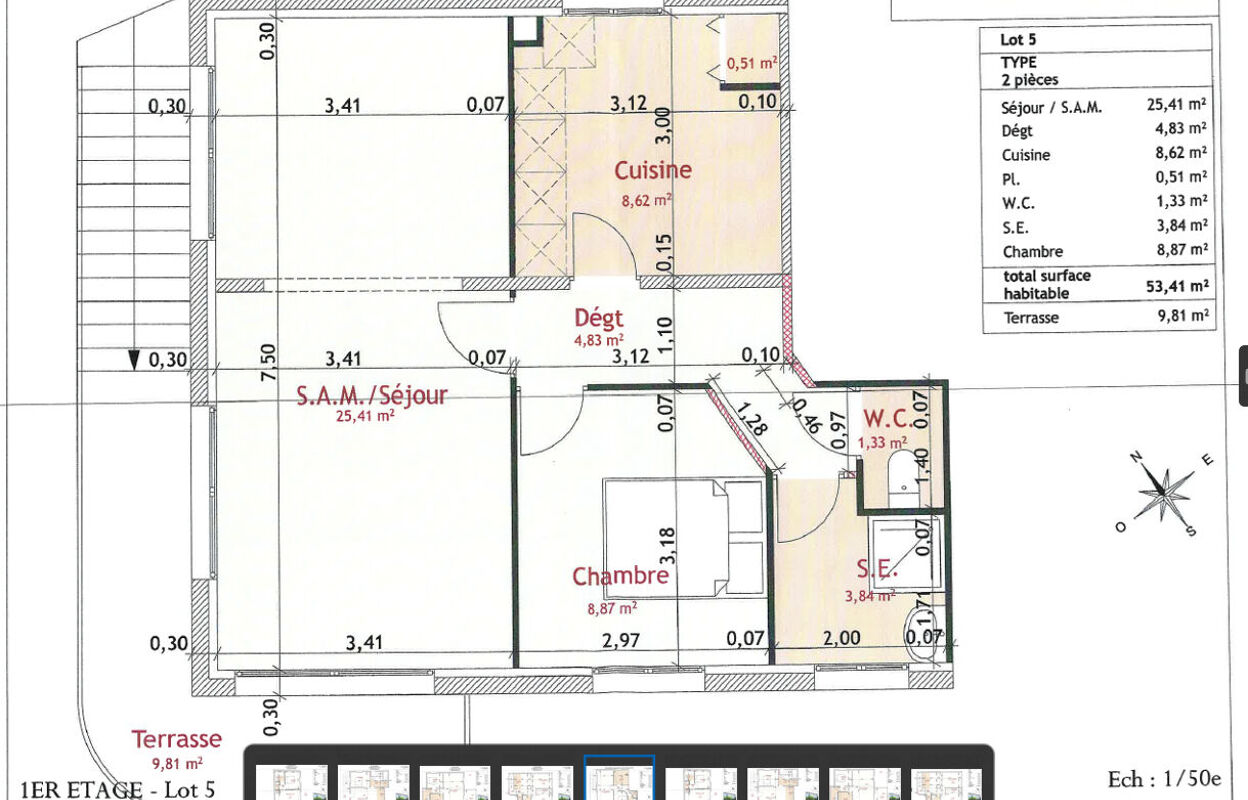 appartement 3 pièces 53 m2 à vendre à Semoy (45400)